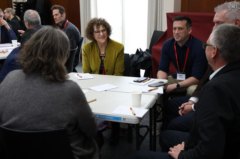 Anglican Financial Care CE Margaret Bearsley & Alan Burnett from Waiapu Diocese join a table conversation. Anglican Financial Care CE Margaret Bearsley & Alan Burnett from Waiapu Diocese join a table conversation.