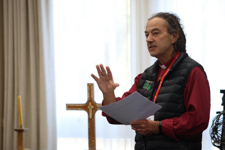 Archbishop Justin Duckworth encourages investors to take courageous steps. Archbishop Justin Duckworth encourages investors to take courageous steps.
