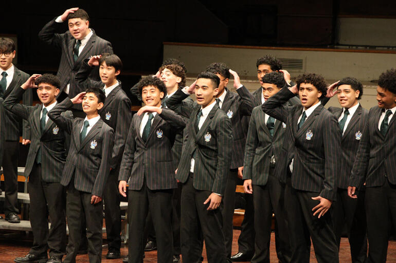 Fortissimo from Dilworth School put on the charm as they sing during The Big Sing Finale in Dunedin on 28 August 2025. Fortissimo from Dilworth School put on the charm as they sing during The Big Sing Finale in Dunedin on 28 August 2025.