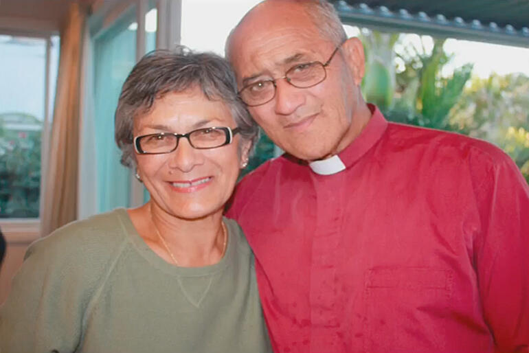 Partners in whānau, ministry and life, Lorraine Walters and Bishop Muru Walters. Partners in whānau, ministry and life, Lorraine Walters and Bishop Muru Walters.
